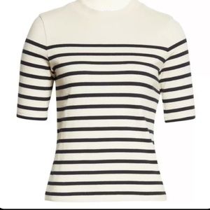 Frame Women's Mariner Stripe Short Sleeve Sweater size xxs